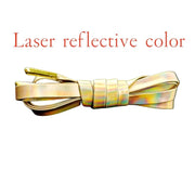 FnLune Soft PU Sheepskin Creative Shoelaces Trend Personality Laser Leather - FnLune