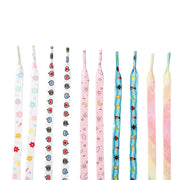FnLune Sun Moon Star Fruit Pattern Colorful Trend Fashion Colorful Flat Shoelaces - FnLune