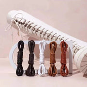 FnLune Super Long Custom Made Boots Laces Boots Tooling Leather Shoes Black Lengthened Extra Long Women's Waxed Round Rope Laces - FnLune