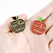 FnLune Teacher's Day Gift Brooch Apple Shape - FnLune