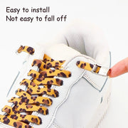 FnLune Tiger/Snake/Leopard No Tie Shoe laces Press Lock Shoelaces Without ties Animal Pattern Elastic Laces Sneakers Shoe Accessories - FnLune