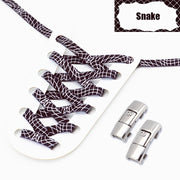 FnLune Tiger/Snake/Leopard No Tie Shoe laces Press Lock Shoelaces Without ties Animal Pattern Elastic Laces Sneakers Shoe Accessories - FnLune