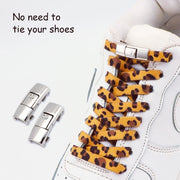 FnLune Tiger/Snake/Leopard No Tie Shoe laces Press Lock Shoelaces Without ties Animal Pattern Elastic Laces Sneakers Shoe Accessories - FnLune