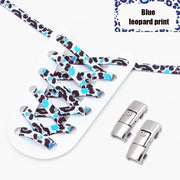 FnLune Tiger/Snake/Leopard No Tie Shoe laces Press Lock Shoelaces Without ties Animal Pattern Elastic Laces Sneakers Shoe Accessories - FnLune