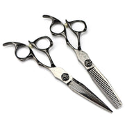 FnLune VG - 10 6 inch Black Damascus Pattern Hairdressing Scissors - FnLune