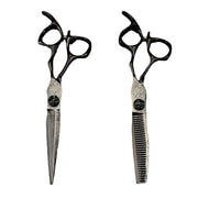 FnLune VG - 10 6 inch Black Damascus Pattern Hairdressing Scissors - FnLune