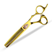 FnLune Vg - 10 6 Inch Gold Diamond Hairdressing Scissors - FnLune