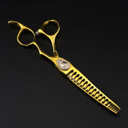 FnLune VG - 10 6 Inch Gold Diamond Hairdressing Scissors - FnLune