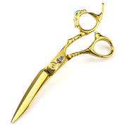 FnLune vg - 10 6 Inch Gold Emerald Ring Hairdressing Scissors - FnLune