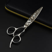 FnLune Vg - 10 6.0 Inch Engraved Patterned Hairdressing Scissors Willow Blade Fat Scissors - FnLune