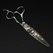 FnLune Vg - 10 6.0 Inch Engraved Patterned Hairdressing Scissors Willow Blade Fat Scissors - FnLune