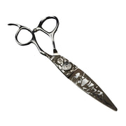 FnLune Vg - 10 6.0 Inch Engraved Patterned Hairdressing Scissors Willow Blade Fat Scissors - FnLune